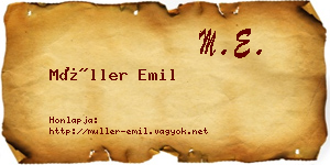 Müller Emil névjegykártya